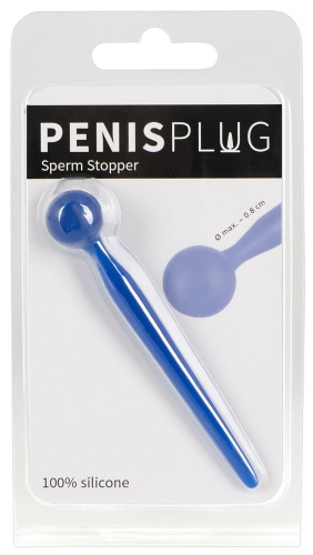 Синий уретральный стимулятор Penis Plug - 9,6 см. фото 2