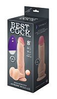 Телесный вибромассажёр-реалистик BEST COCK 8  - 22 см. Телесный вибромассажёр-реалистик BEST COCK 8  - 22 см.