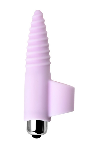 Нежно-розовая вибронасадка на палец для анальной стимуляции JOS NOVA - 9 см. фото 2