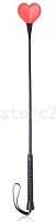 Черный стек с наконечником в виде красного сердечка - 62 см.