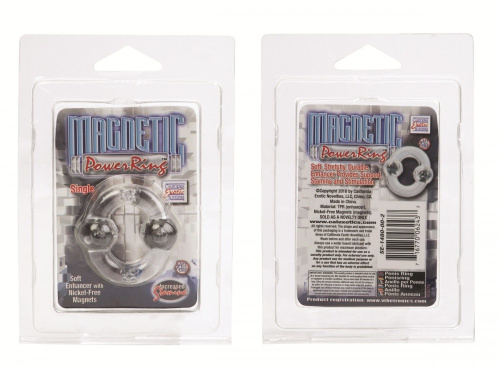 Прозрачное эрекционное кольцо  с магнитами Magnetic Power фото 2