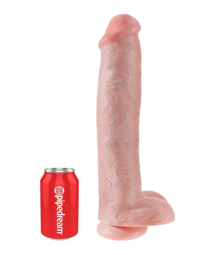 Телесный фаллоимитатор-гигант 15  Cock with Balls - 40,6 см. фото 2