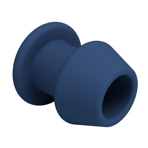 Синяя анальная пробка с открытым каналом - 8,7 см. фото 5