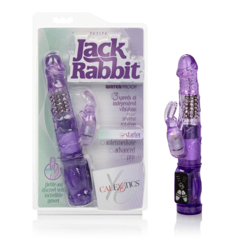 Фиолетовый вибромассажер Petite Jack Rabbit - 24 см. фото 5