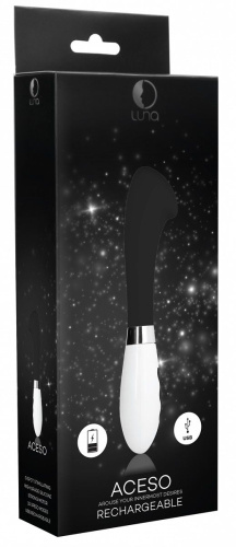 Черный вибратор Aceso с утолщенной головкой - 20,8 см. фото 4