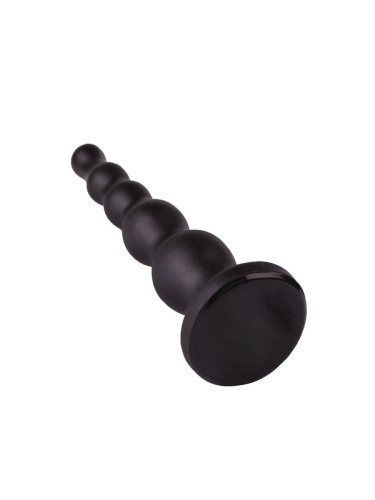 Чёрная анальная ёлочка с ограничительным основанием - 17,5 см. фото 2