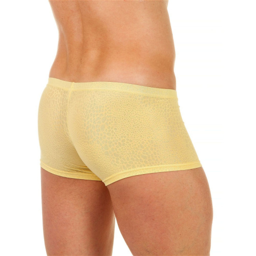 Мужские трусы-хипсы из ткани с текстурой змеиной чешуи Snake Yellow Boxer фото 3