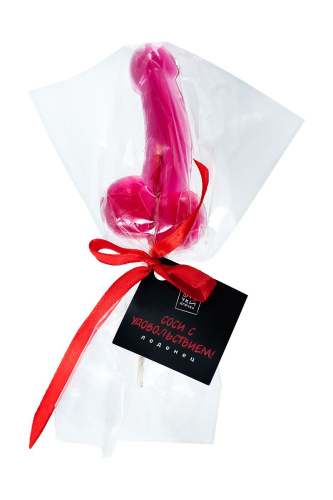 Леденец на палочке в форме пениса со вкусом клубники фото 3