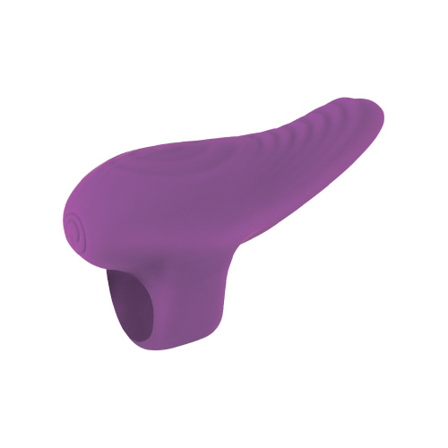 Фиолетовая силиконовая насадка на палец с вибропулей фото 2