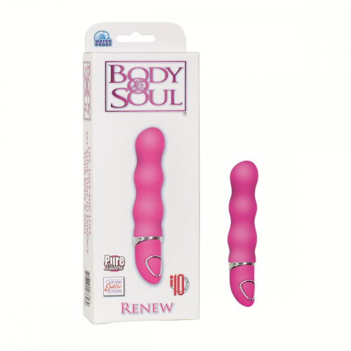 Розовый волнистый вибратор Body & Soul Renew - 9,5 см. фото 2