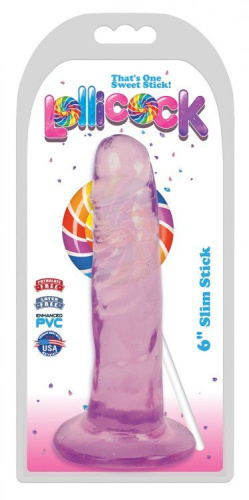 Фиолетовый фаллоимитатор Slim Stick Dildo - 15,2 см. фото 2