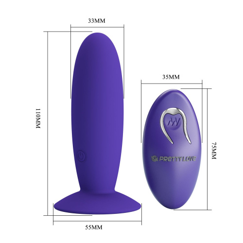 Фиолетовый анальный вибростимулятор Remote Control Vibrating Plug Youth - 11 см. фото 5