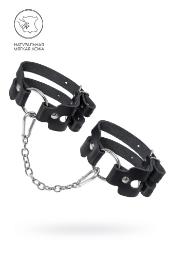 Черные кожаные оковы из двух ремешков фото 2 Черные кожаные оковы из двух ремешков фото 2
