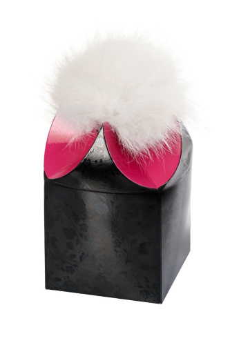 Серебристая анальная втулка с белым заячьим хвостом фото 6