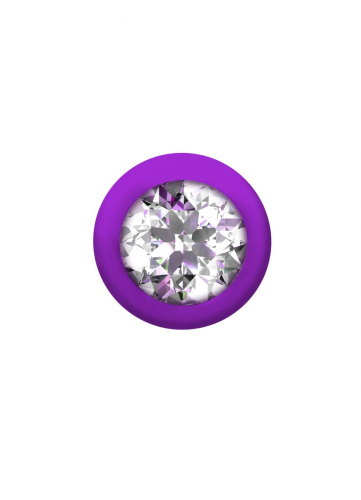 Фиолетовая анальная цепочка с кристаллом Buddy - 17,7 см. фото 4