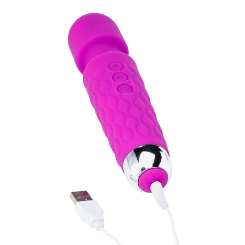 Фиолетовый перезаряжаемый wand-вибратор - 20,5 см. фото 4