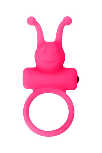 Розовое эрекционное виброкольцо на пенис Eromantica фото 4