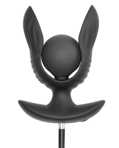 Черная расширяющаяся анальная пробка с вибрацией RC Inflatable Expander Plug with Vibration фото 6