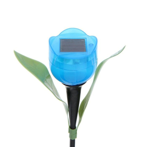Садовый светильник на солнечной батарее «Тюльпан синий» фото 5