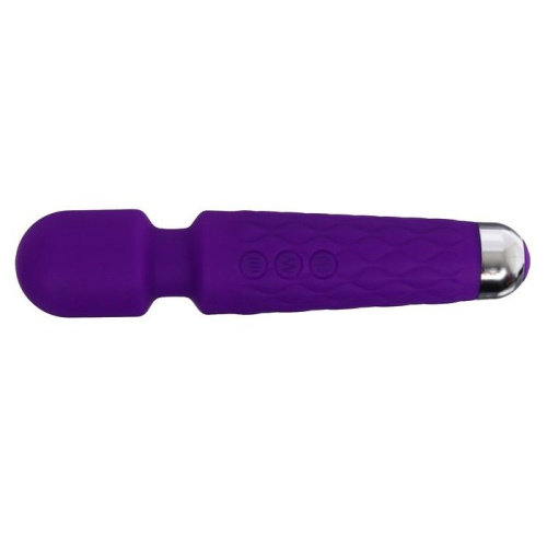 Фиолетовый wand-вибратор с подвижной головкой - 20,4 см. фото 2