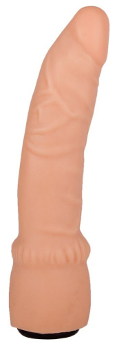 Телесная насадка в форме фаллоса для трусиков с плугом - 21 см.