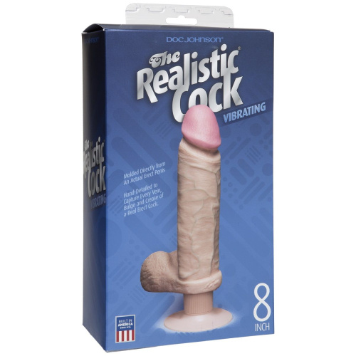Вибромассажер реалистичной формы The Realistic Cock Vibrating 8” - 23,6 см. фото 4
