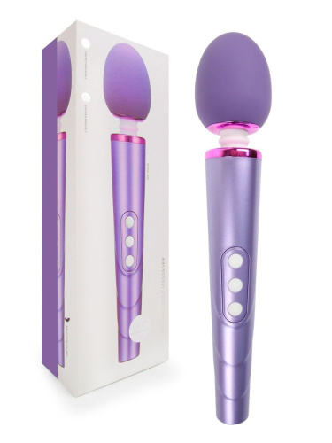 Сиреневый жезловый вибромассажер с головкой на гибкой шее - 25,5 см. фото 2