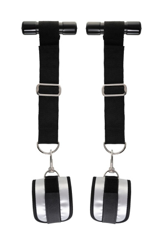 Черно-серебристые фиксаторы для рук на дверь Anonymo