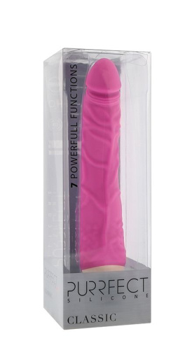 Розовый вибратор-реалистик с венками PURRFECT SILICONE CLASSIC 7.1INCH PINK  - 18 см. фото 2