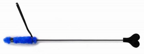 Черный стек-сердце с синей ручкой - 61 см. фото 2