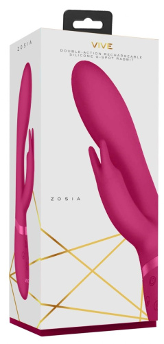Розовый вибромассажер-кролик Zosia - 21,3 см. фото 2