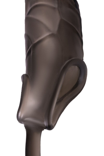 Дымчатая закрытая насадка с подхватом и анальным стимулятором фото 5