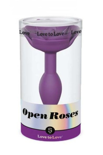 Фиолетовая анальная пробка с ограничителем-розой Open Rose Size S Butt Plug фото 6