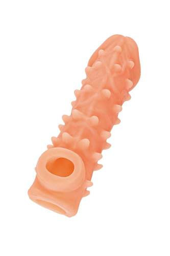 Телесная закрытая насадка с пупырышками Cock Sleeve 005 Size M - 15,6 см. фото 4