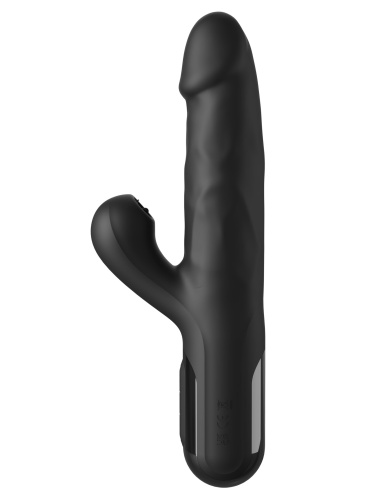 Черный силиконовый вибратор-кролик Sonix Silicone Thruster - 22 см. фото 2