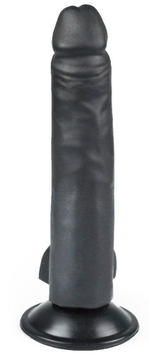 Черный фаллоимитатор-реалистик на присоске - 16,5 см. фото 3