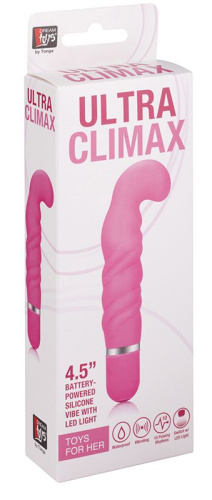 Розовый вибромассажёр с загнутым кончиком NEON ULTRA CLIMAX PINK - 11,4 см. фото 2 Розовый вибромассажёр с загнутым кончиком NEON ULTRA CLIMAX PINK - 11,4 см. фото 2