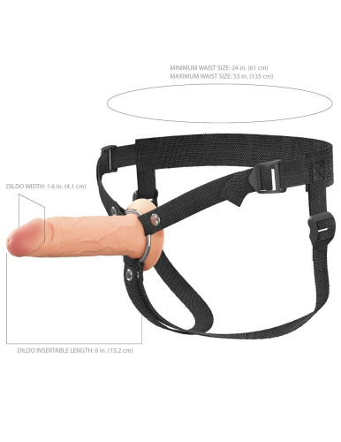 Полый страпон на ремнях 6’’ Hollow Silicone Strap-on фото 4