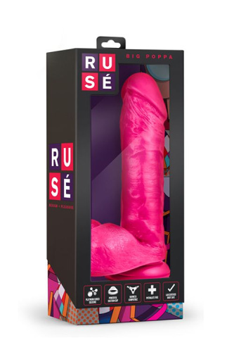 Розовый фаллоимитатор Big Poppa - 19,7 см. фото 2