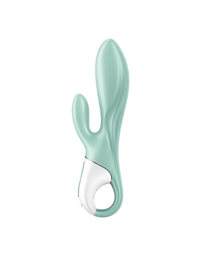 Зеленый вибратор-кролик Satisfyer Air Pump Bunny 5+ с функцией расширения - 20,4 см. фото 2