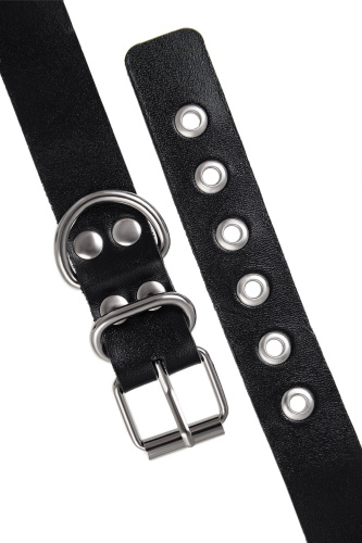 Черные оковы из одного ремешка с люверсами фото 7