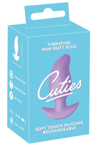 Сиреневая анальная пробка с вибрацией Cuties Vibrating Mini Butt Plug - 8 см. фото 2
