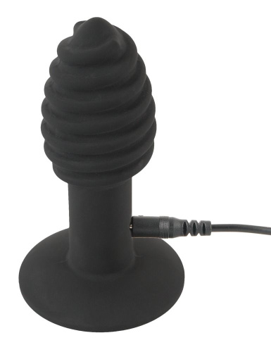 Черная анальная вибропробка Twist Butt Plug - 10,7 см. фото 5