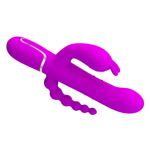 Лиловый вибратор для тройной стимуляции Cammy - 22,2 см. фото 4