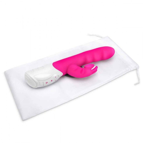 Розовый вибромассажер с клиторальной стимуляцией Clitoral Suction Rabbit - 24,5 см. фото 4