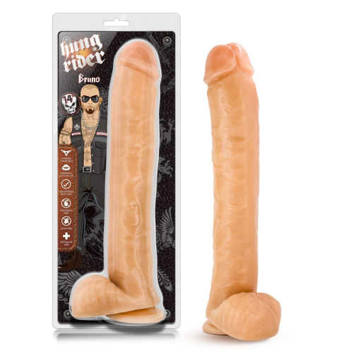 Телесный фаллоимитатор-гигант Hung Rider Bruno - 35,6 см. фото 4