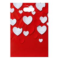 Полиэтиленовый принтованный пакет с вырубной усиленной ручкой - 31 х 40 см.