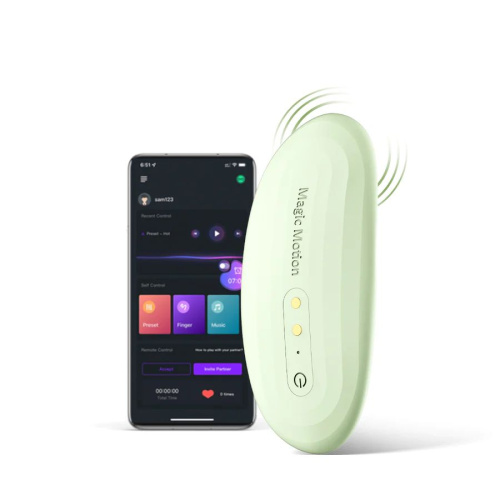 Зеленый вибромассажер в трусики Magic Motion Nyx - 8,8 см. фото 2