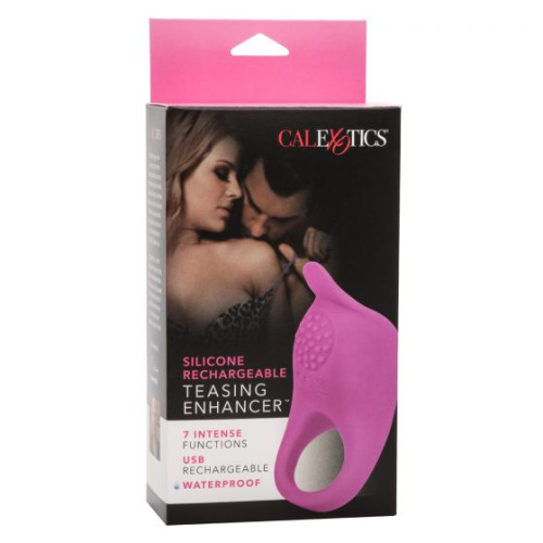 Ярко-розовое эрекционное виброкольцо Silicone Rechargeable Teasing Enhancer фото 4 Ярко-розовое эрекционное виброкольцо Silicone Rechargeable Teasing Enhancer фото 4