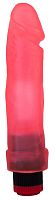 Розовый гелевый виброфаллос без мошонки - 23,5 см.